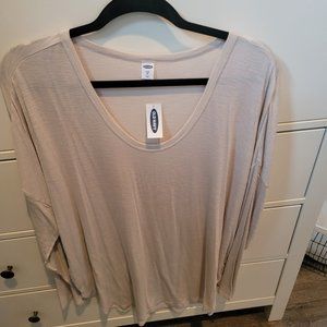 Old navy LUXE Ivory V Neck Long Sleeve Tunic XL NWT